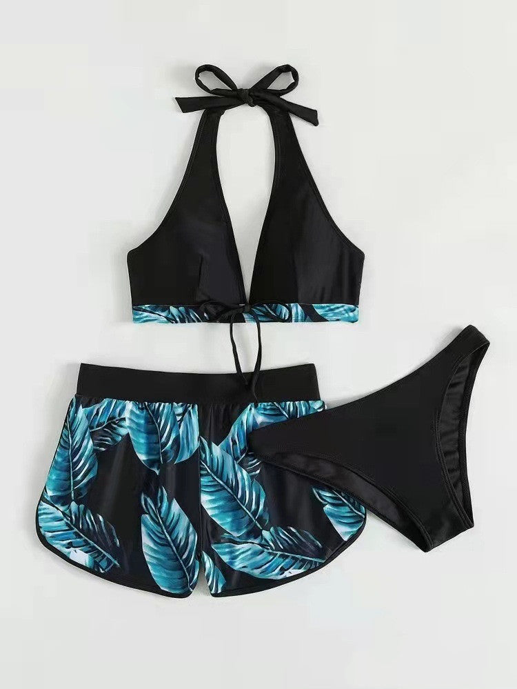 Set Bikini + pantaloncini con stampa(3 pezzi)