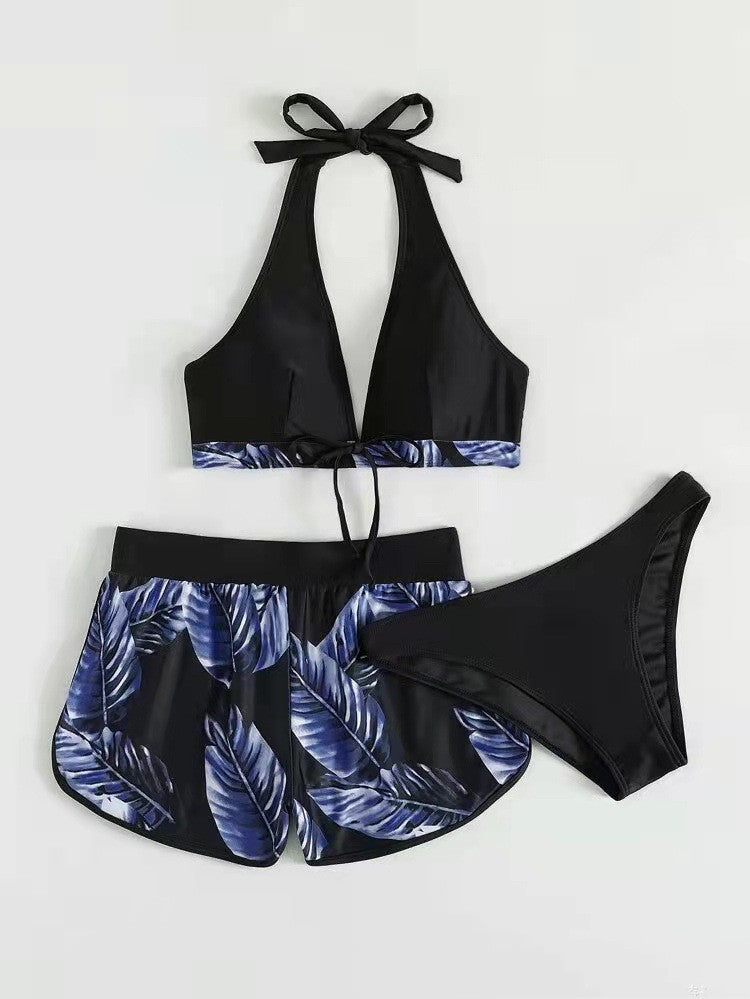 Set Bikini + pantaloncini con stampa(3 pezzi)