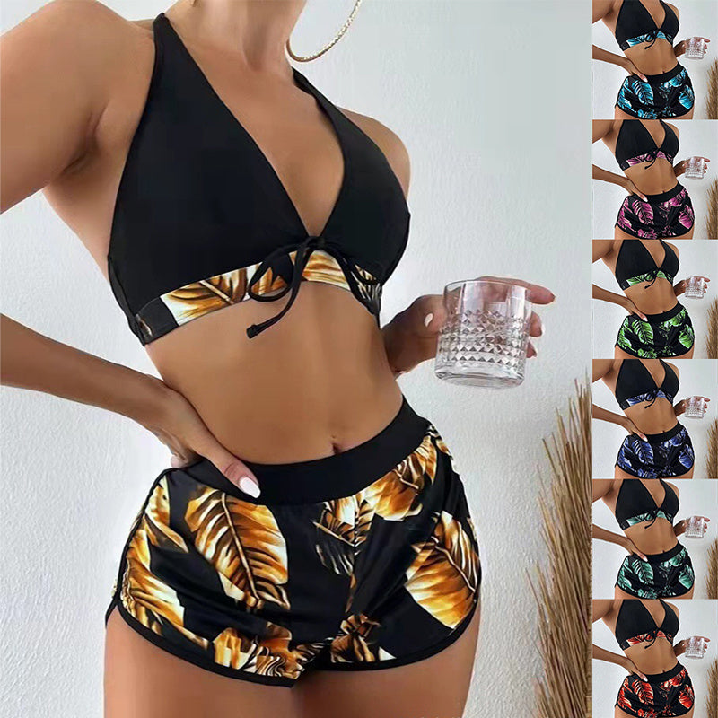 Set Bikini + pantaloncini con stampa(3 pezzi)